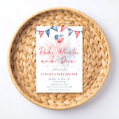 Sticker Rond Red White & Due Baby Shower 