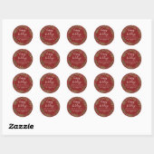 Sticker Rond Red Wreath Holiday Return Address (Feuille)