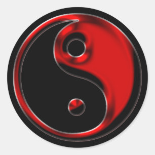 Sticker Rond Red Yin Yang
