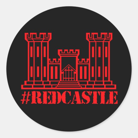 Sticker Rond #Redcastle Ingénieur de combat (Grand Château) (Devant)