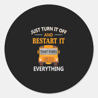 Sticker Rond Redémarrez-Le Qui Correspond À Tout Le Pilote De B