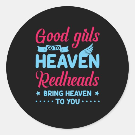 Sticker Rond Redheads Red Hair Redhead Ginger Freckles Cadeau (Devant)