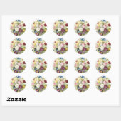 Sticker rond Redoute Bouquet de fleurs (Feuille)