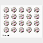 Sticker rond Redoute Rose Roses (Feuille)