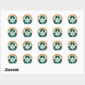 Sticker Rond Reduce Reuse Recycle Eco Tee (Feuille)