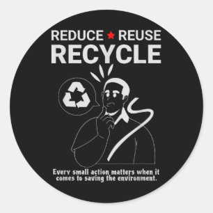 Sticker Rond Réduction, réutilisation, recyclage _ Protection D