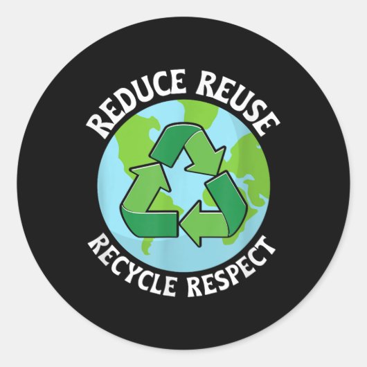 Sticker Rond Réduire la réutilisation de la protection De l'env (Devant)