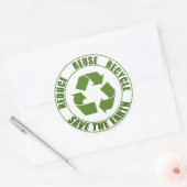 Sticker Rond Réduire la réutilisation du recyclage (Enveloppe)