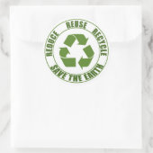 Sticker Rond Réduire la réutilisation du recyclage (Sac)