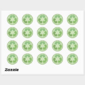 Sticker Rond Réduire la réutilisation Recycler Renouveler Stick (Feuille)