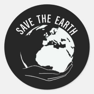 Sticker Rond Réduire la réutilisation recycler sauver la terre