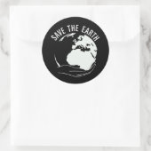 Sticker Rond Réduire la réutilisation recycler sauver la terre (Sac)