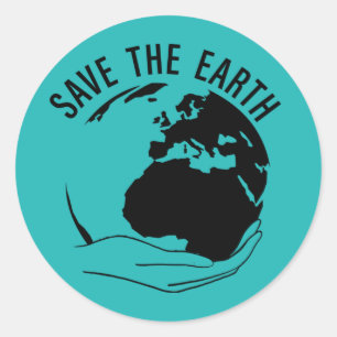 Sticker Rond Réduire la réutilisation recycler sauver la terre