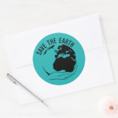 Sticker Rond Réduire la réutilisation recycler sauver la terre (Enveloppe)