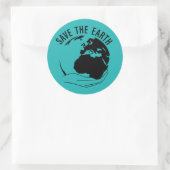 Sticker Rond Réduire la réutilisation recycler sauver la terre (Sac)