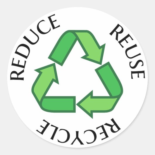 Sticker Rond Réduire la réutilisation recycler symbole de recyc (Devant)