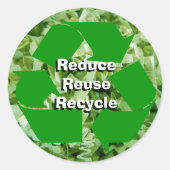 Sticker Rond Réduire, réutiliser, recycler (Devant)