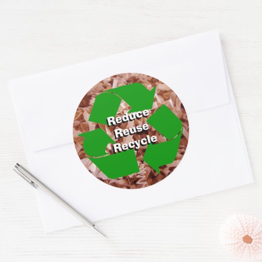 Sticker Rond Réduire, réutiliser, recycler (Enveloppe)