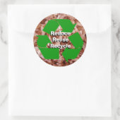 Sticker Rond Réduire, réutiliser, recycler (Sac)