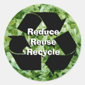 Sticker Rond Réduire, réutiliser, recycler (Devant)