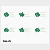 Sticker Rond Réduire, réutiliser, recycler, devenez écolo (Feuille)