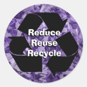 Sticker Rond Réduire, réutiliser, recycler la boucle Mobius (Devant)