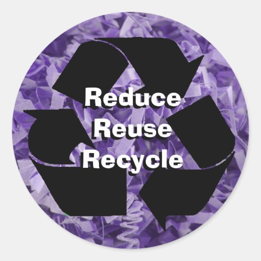 Sticker Rond Réduire, réutiliser, recycler la boucle Mobius (Devant)