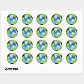 Sticker Rond Réduire, réutiliser, recycler (Terre) (Feuille)