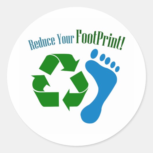 Sticker Rond Réduire votre empreinte (Devant)