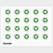 Sticker Rond Réduisez, réutilisez, Recycler l'autocollant (Feuille)