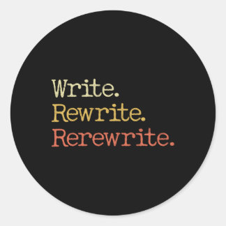 Sticker Rond Réécrire Réécrire Réécrire Réécrire Le Travail Pou