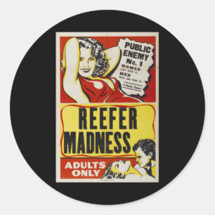 Sticker Rond Reefer folie rétro poster vintage