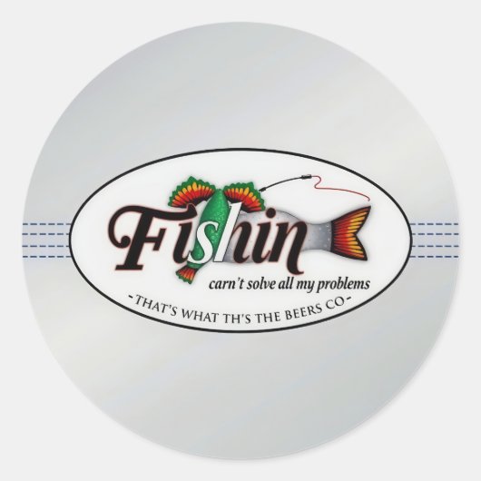 Sticker Rond Reel in the Good Times : Fishin' and Beers! (Devant)