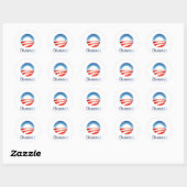 Sticker Rond Réélisez Obama 2012 (Feuille)