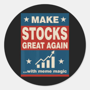 Sticker Rond Refaire la Bourse Grande Encore Trump Nouvelle Éco