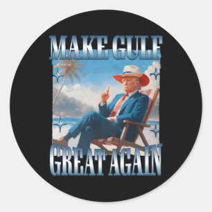 Sticker Rond Refaire la Grande Golf Encore Drôle Trump Bienvenu