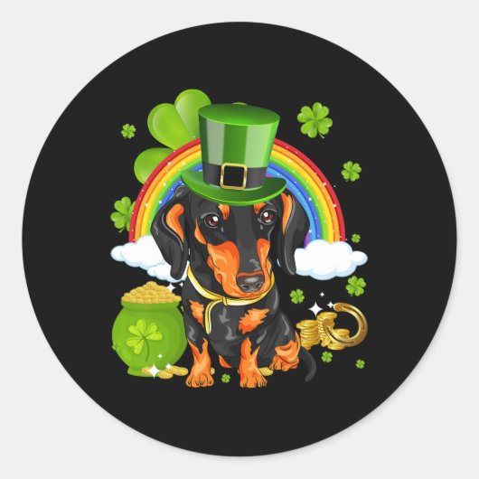 Sticker Rond Refaire la Saint-Patrick Grande Encore Drôle Dachs (Devant)