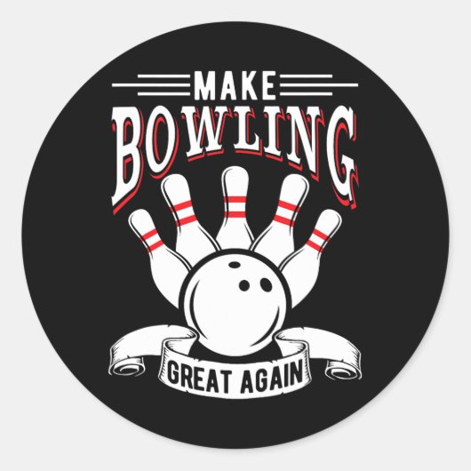 Sticker Rond Refaire le Bowling Grande Encore Bowling Drôle (Devant)