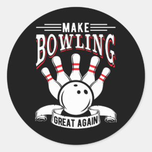 Sticker Rond Refaire le Bowling Grande Encore Bowling Drôle