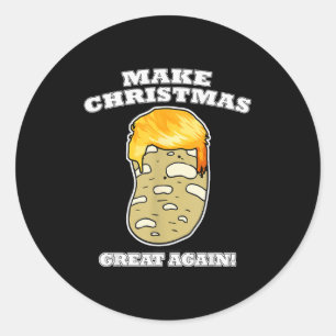 Sticker Rond Refaire Noël Grande Encore Noël Patate Trump