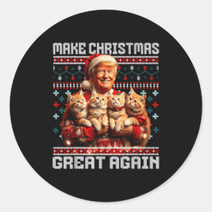 Sticker Rond Refaire Noël Grande Encore Xmas Drôle Trump Pyjama