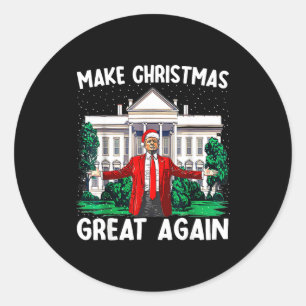 Sticker Rond Refaire Noël Grande Encore Xmas Drôle Trump Pyjama