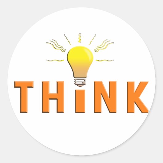Sticker Rond Réfléchir (Devant)