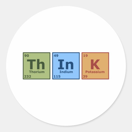 Sticker Rond Réfléchir (Devant)