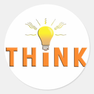 Sticker Rond Réfléchir