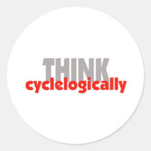 Sticker Rond RÉFLÉCHISSEZ à la cyclologie !