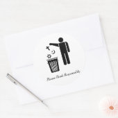 Sticker Rond Réfléchissez de manière responsable (Enveloppe)