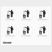 Sticker Rond Réfléchissez de manière responsable (Feuille)