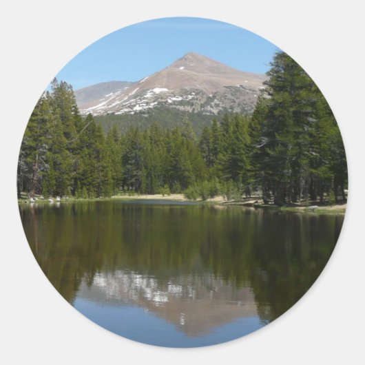Sticker Rond Reflet du lac de Yosemite (Devant)