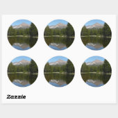 Sticker Rond Reflet du lac de Yosemite (Feuille)